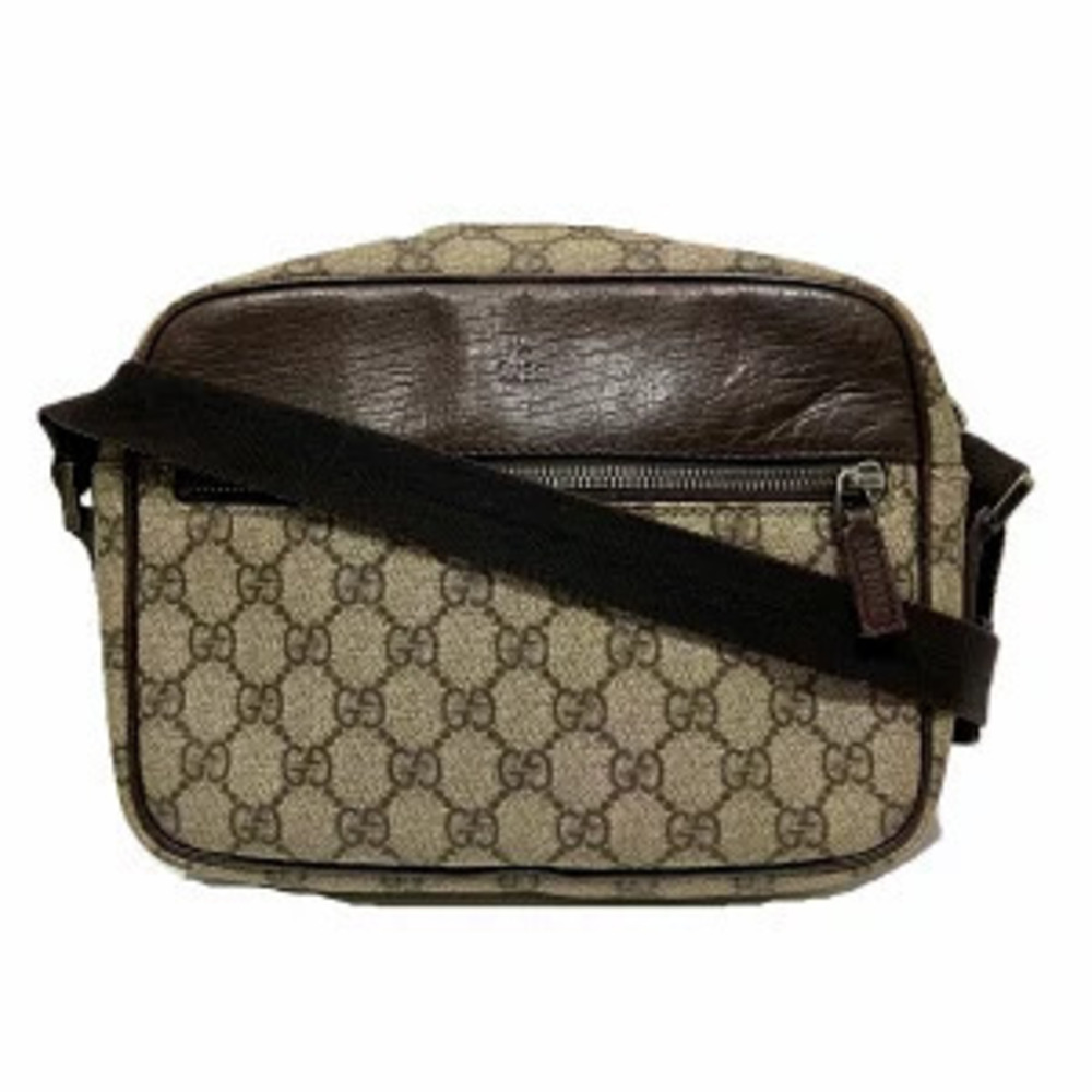 Gucci GG Supreme Shoulder Bag Beige Brown